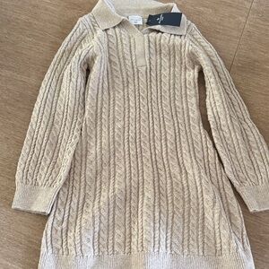 abercrombie kids Cable Knit Cream Sweater Dress